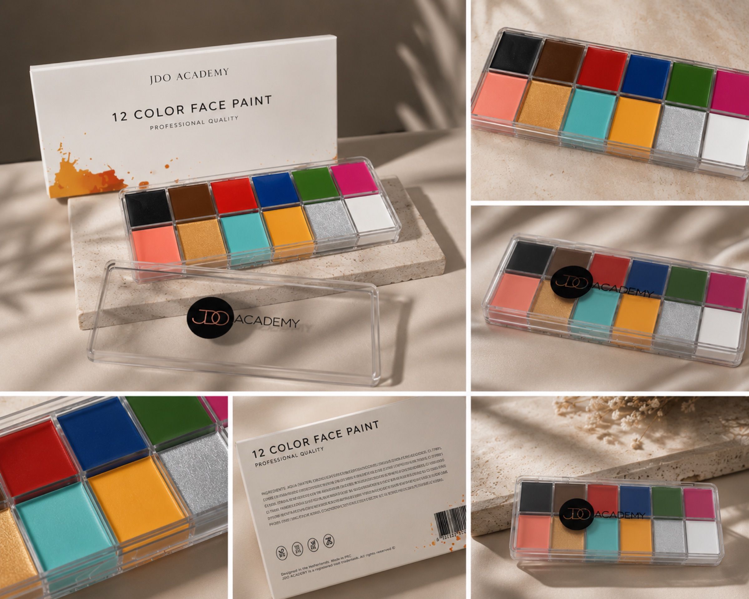 JDO 12 Color Face Paint Palette