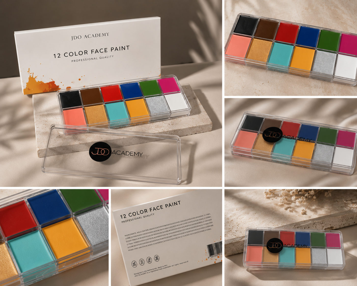JDO 12 Color Face Paint Palette